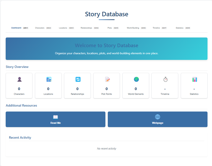 Story Database Dashboard