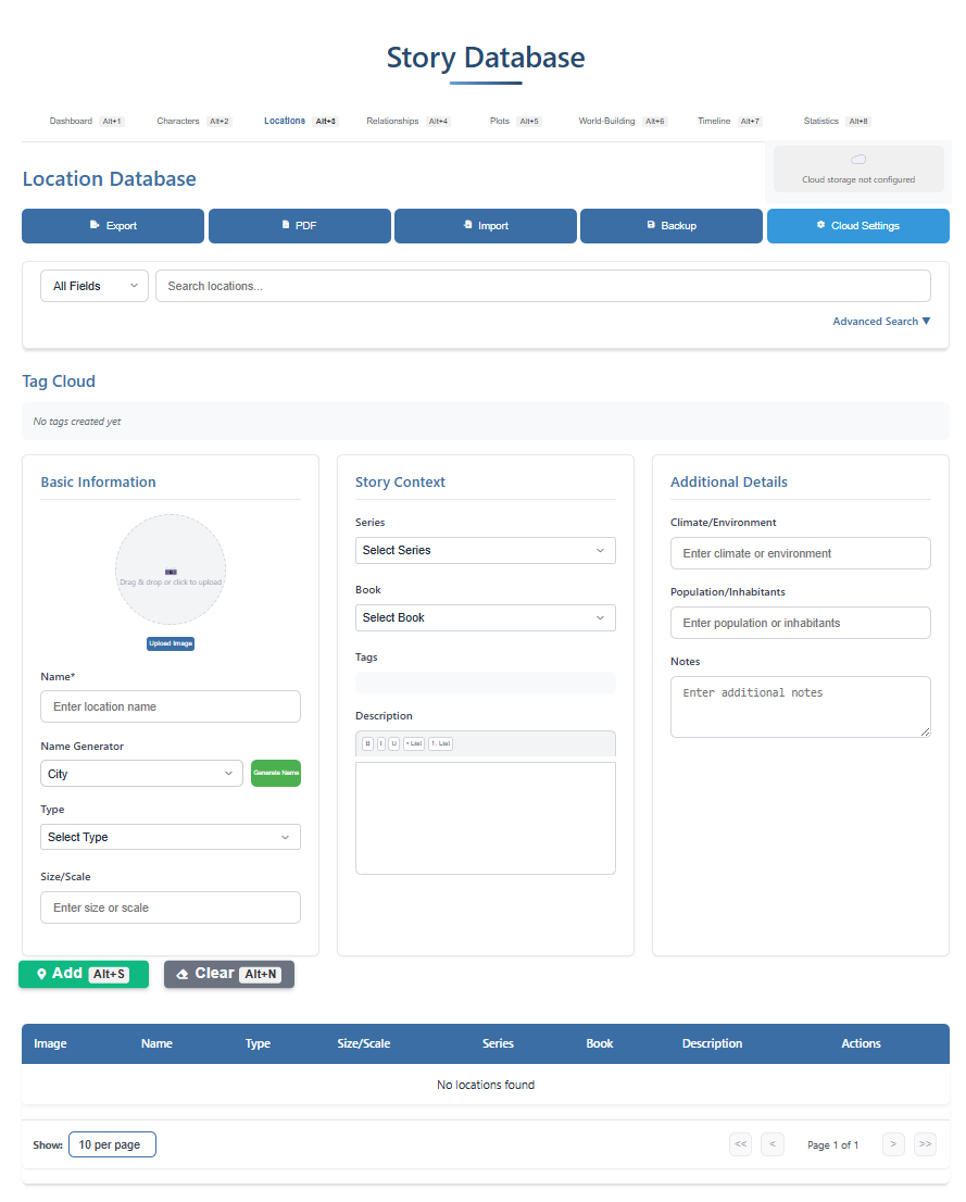 Location Management Screenshot