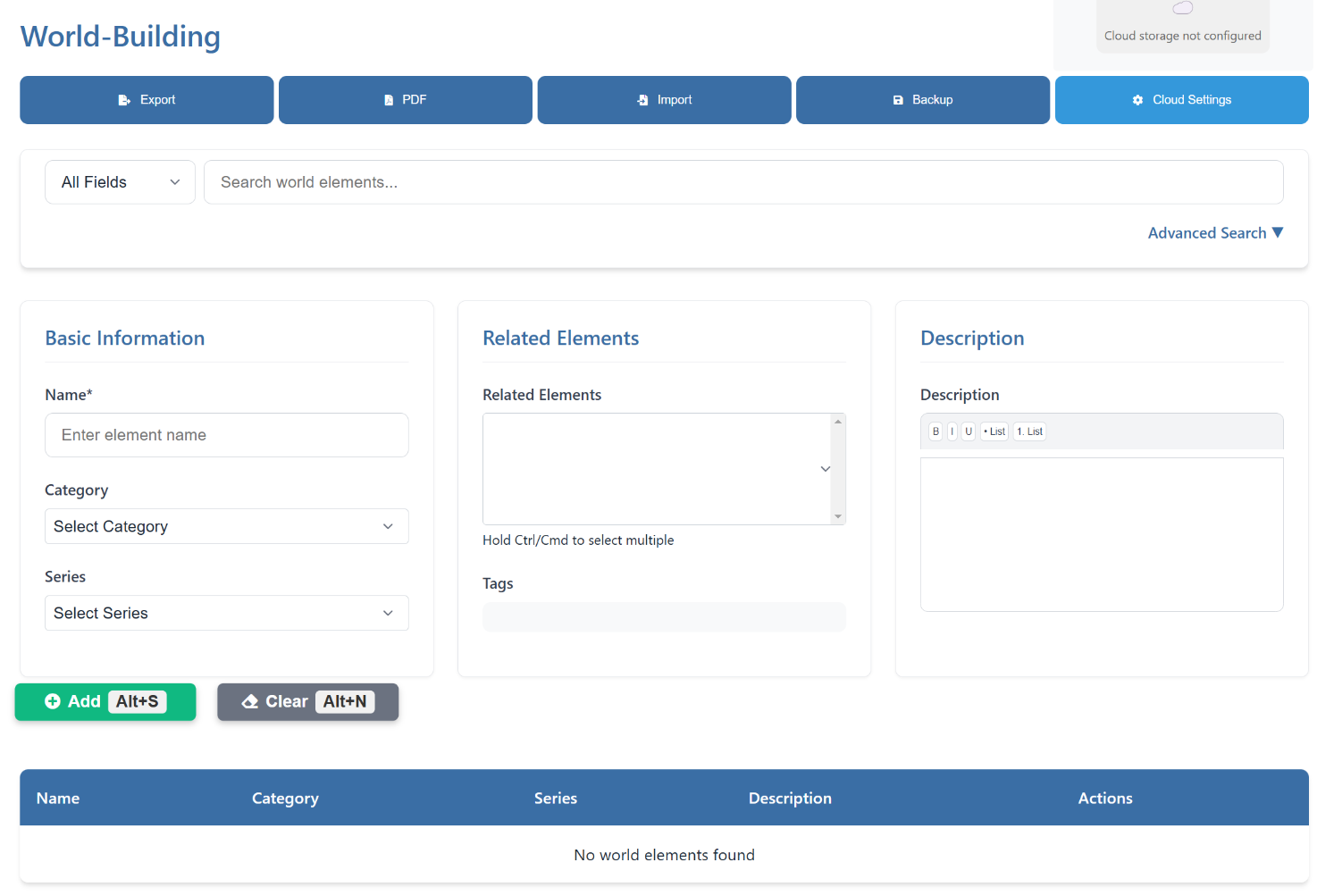 World-Building Screenshot
